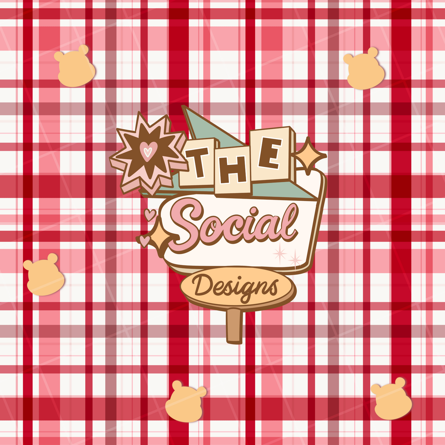 Sweet Plaid Bear Digital File