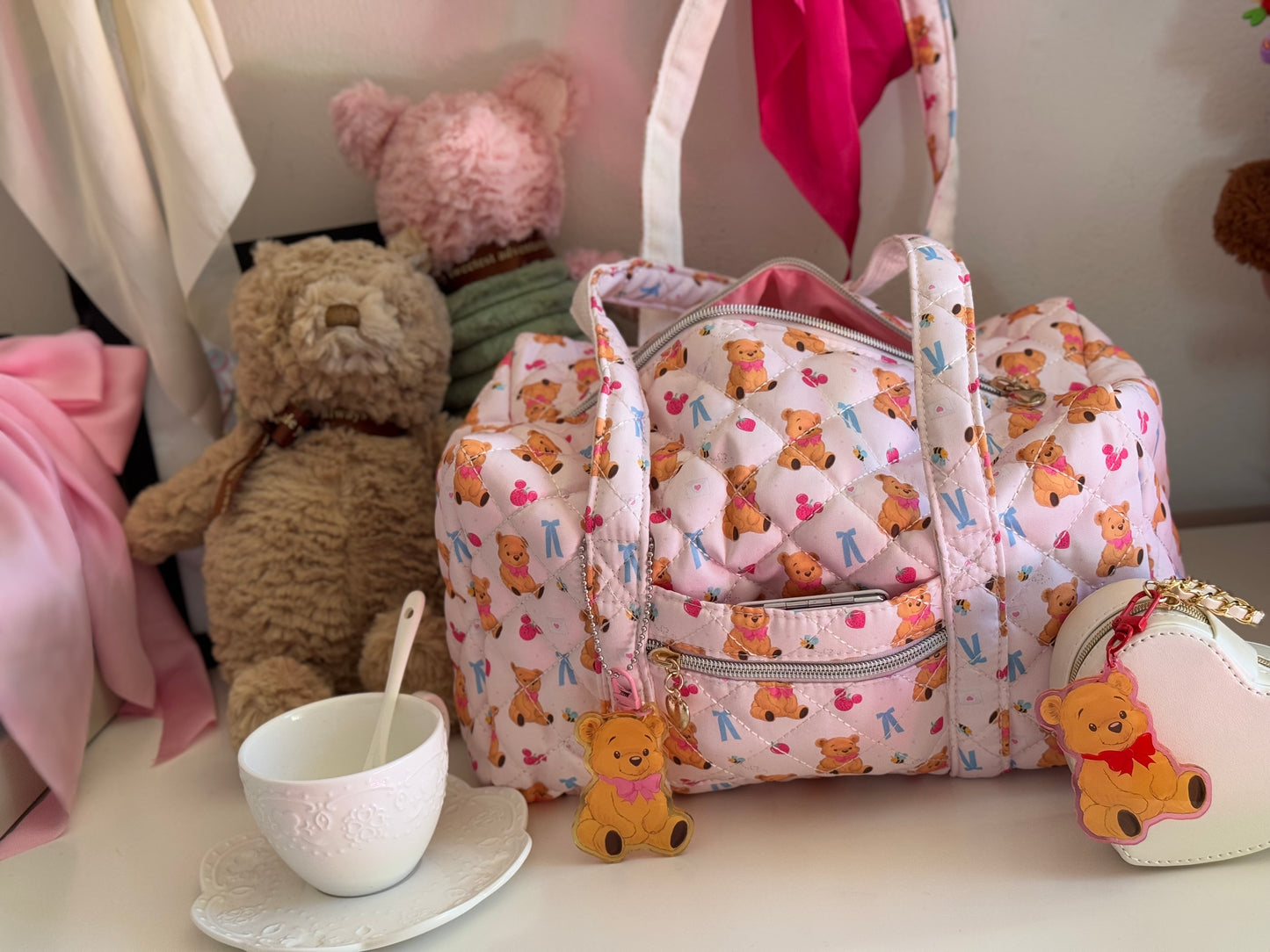 Sweet honey Teddy Bear quilted Bag