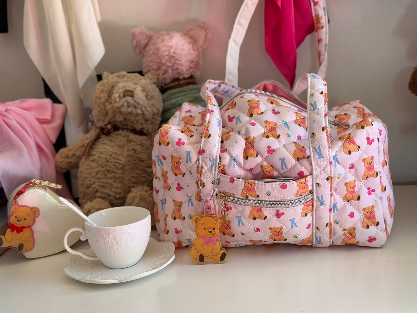 Sweet honey Teddy Bear quilted Bag