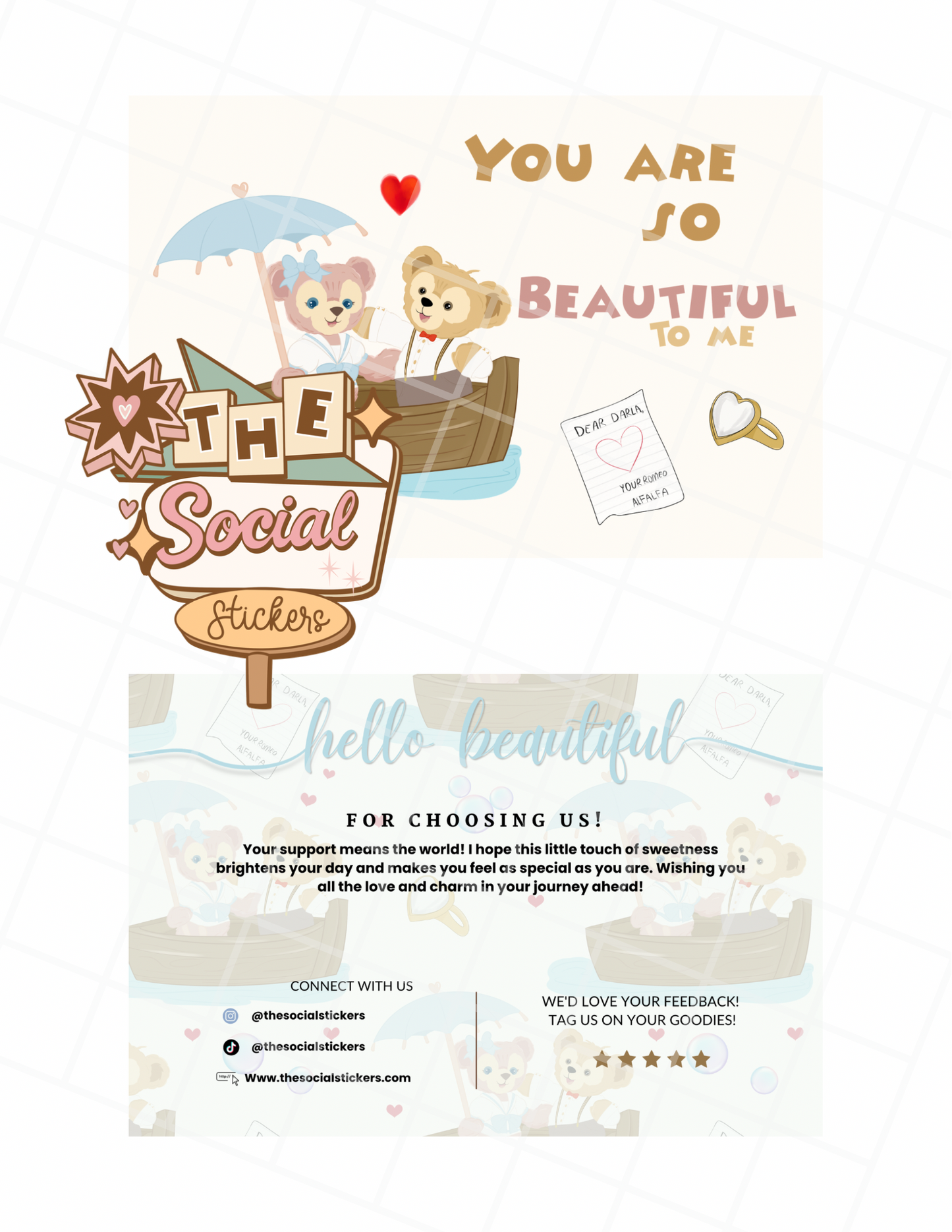 You are beautiful Thank You Card