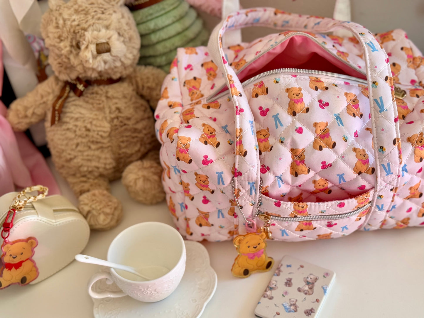 Sweet honey Teddy Bear quilted Bag