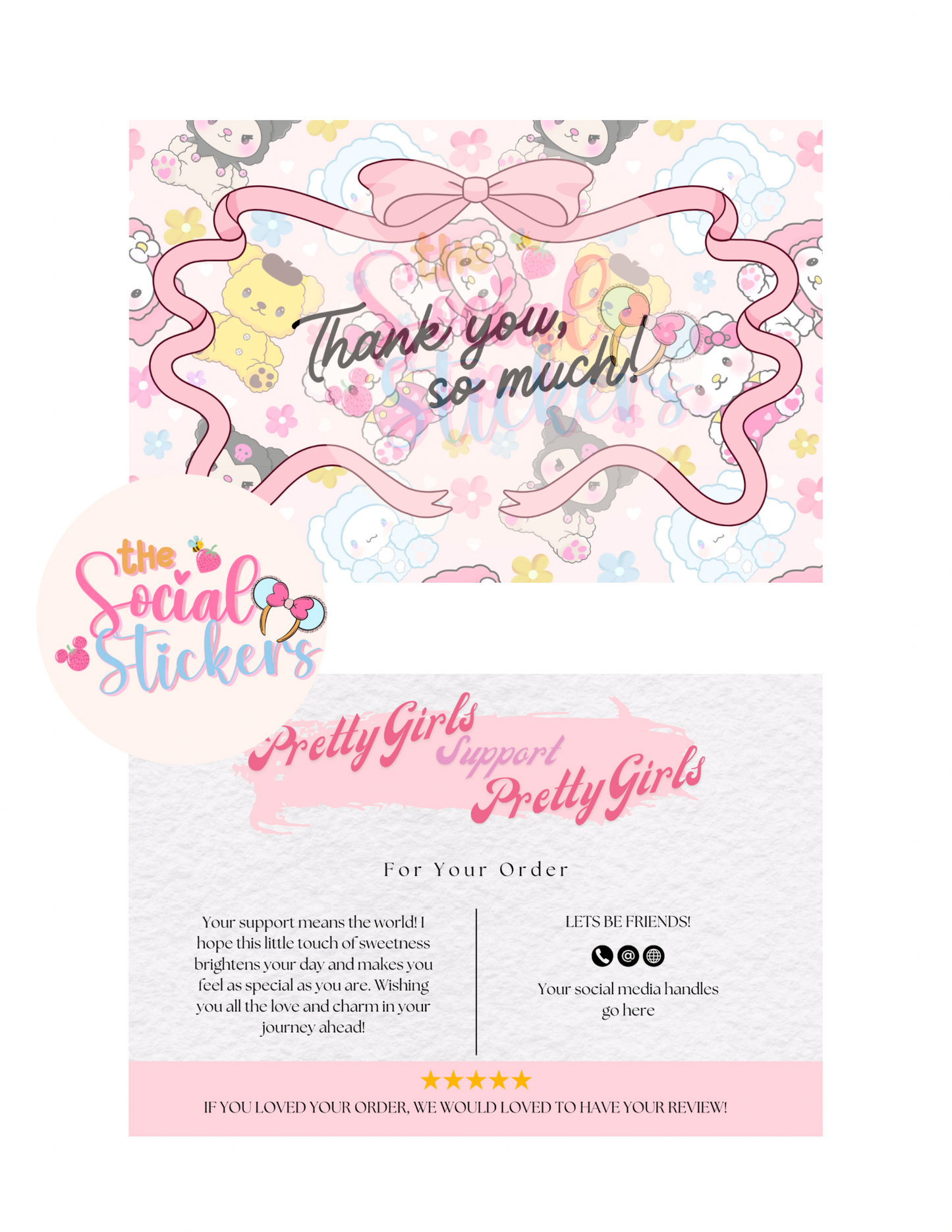 Kitty Bear Thank You Card