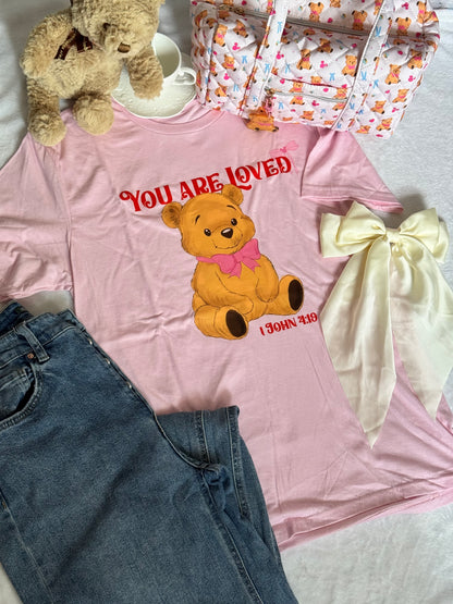 You are Loved Top (red print)