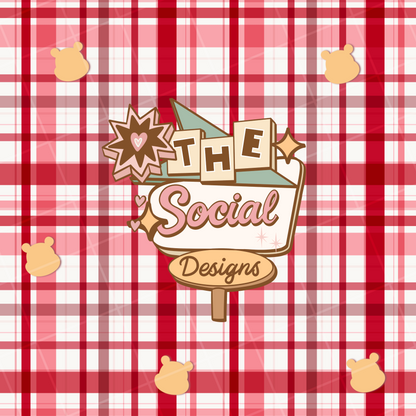 Sweet Plaid Bear Digital File