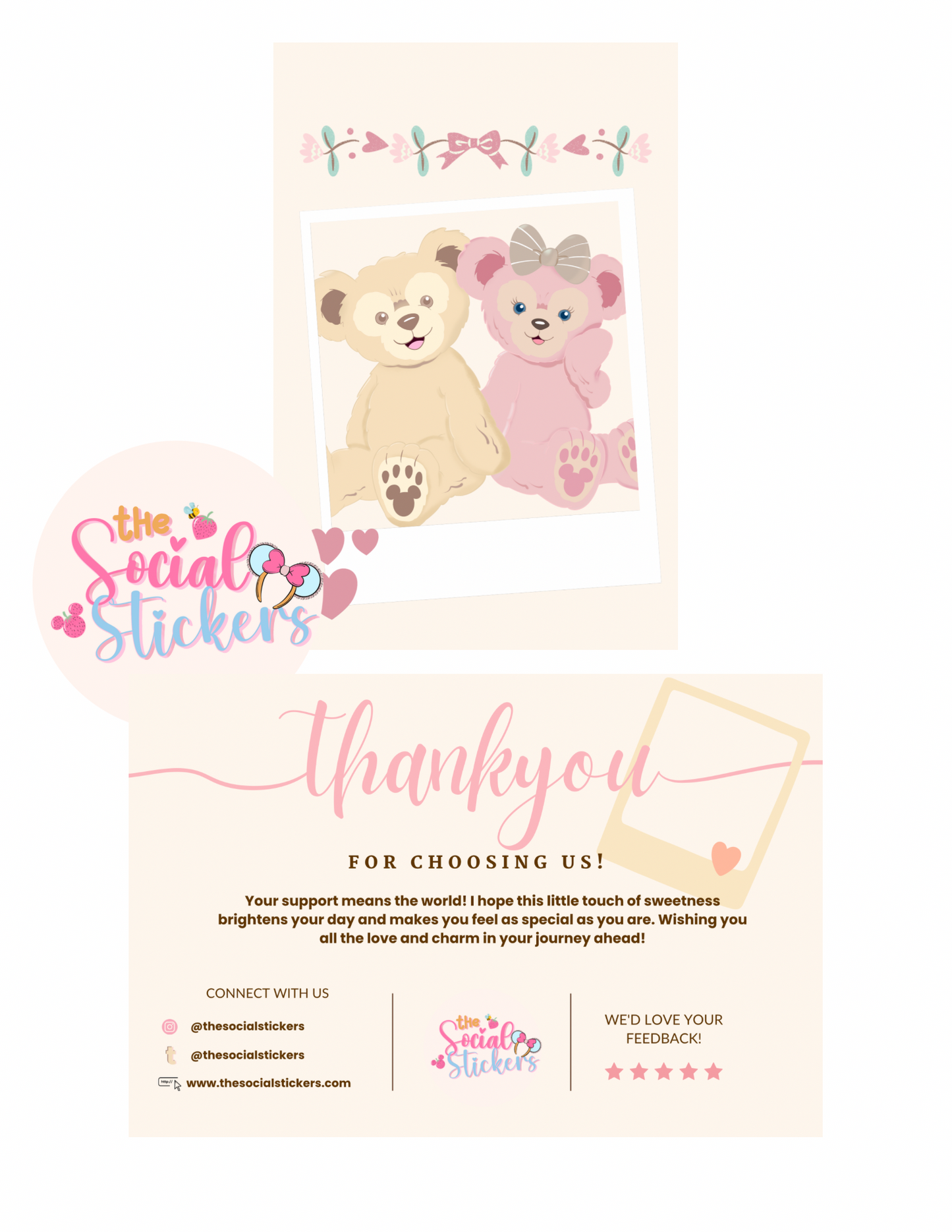 Picture Perfect Teddys Thank You Card