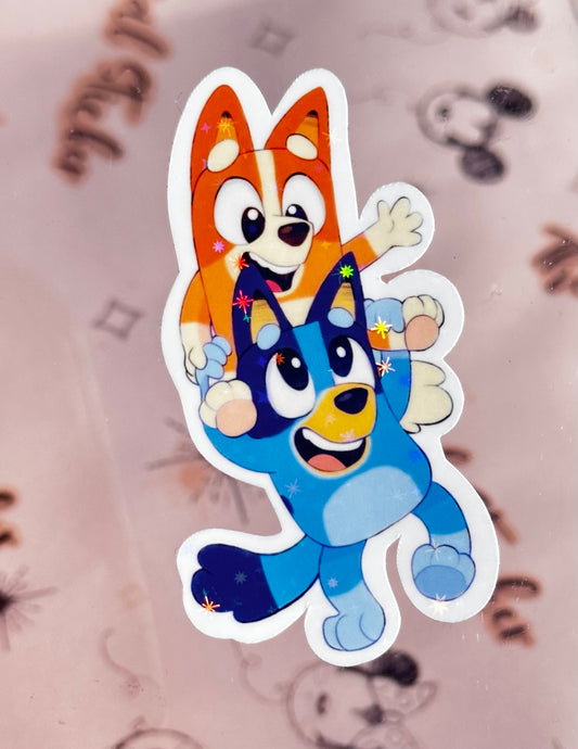 Piggy back sisters  vinyl Sticker