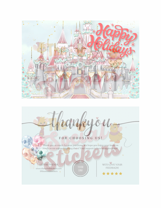 Holiday Castle (day) -  Thank You Card(DIGITAL FILE)