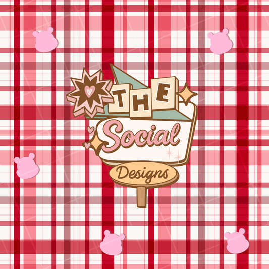 Sweet Plaid Bear Digital File