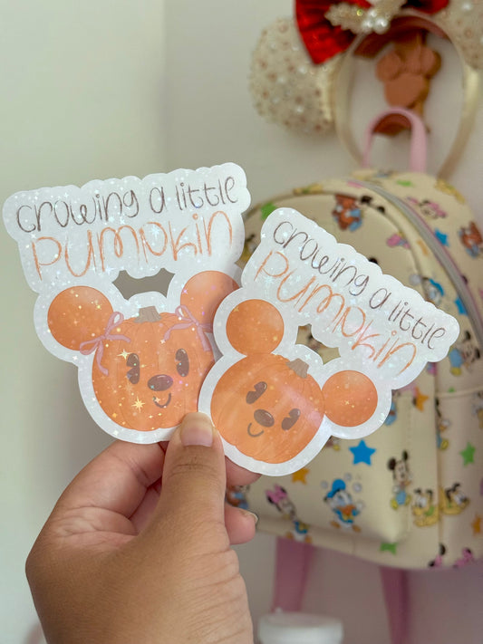 Growing Pumpkin Vinyl Sticker