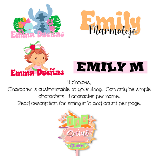 Custom Name Vinyl StickerSheet