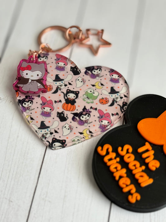 Spooky Kitty Print keychain