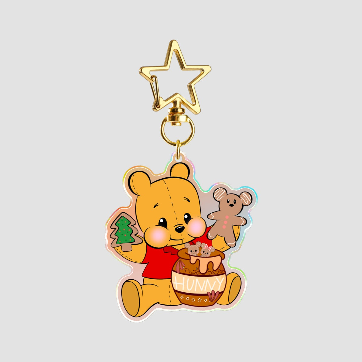 Cuddly Christmas bear  keychain