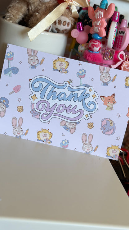 Zoo friends Thank You Card