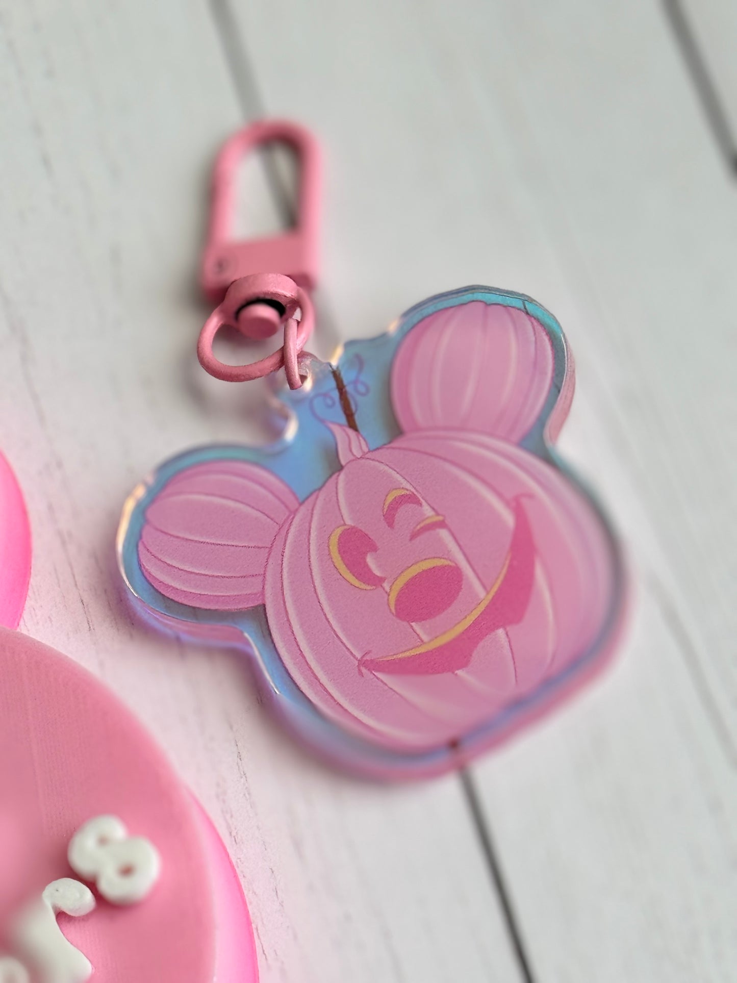 Pink Blinky Pumpkin keychain