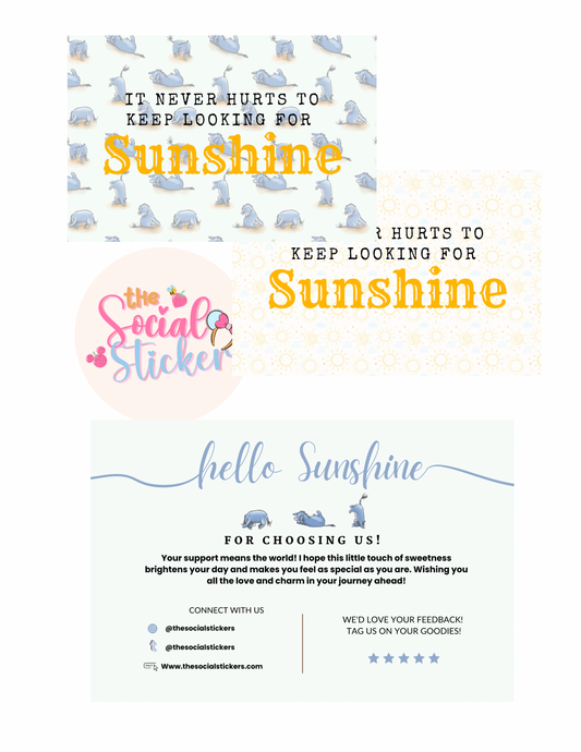 Sunshine Donkey Thank You Card