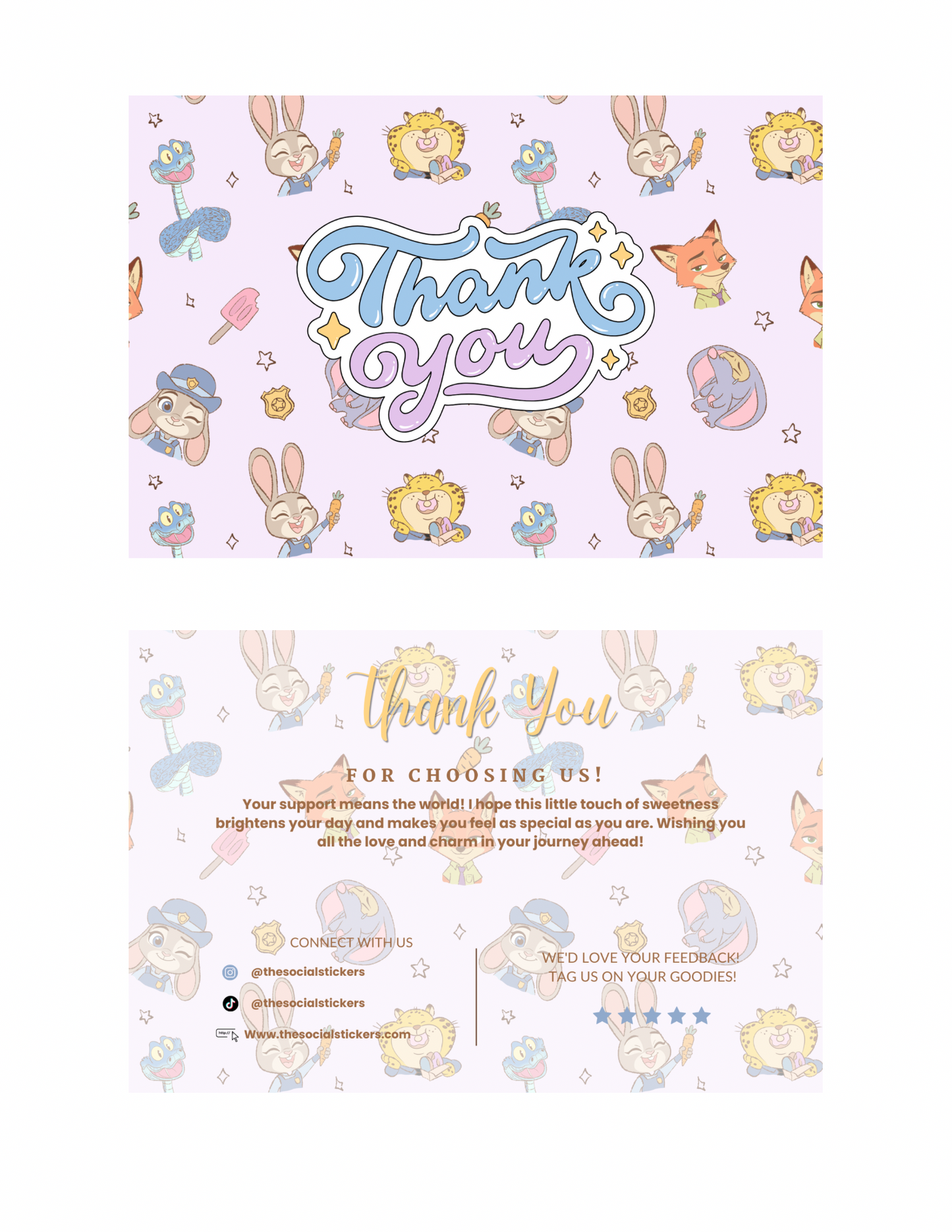 Zoo friends Thank You Card