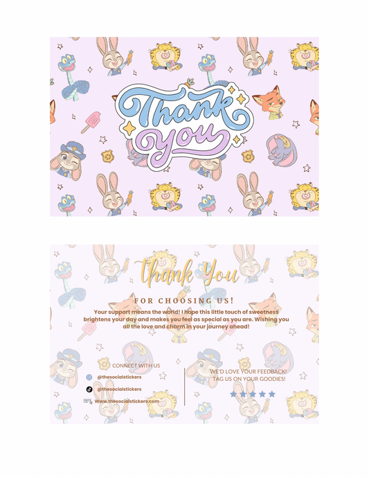 Zoo friends Thank You Card