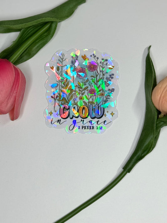 Grow in Grace Vinyl Sticker