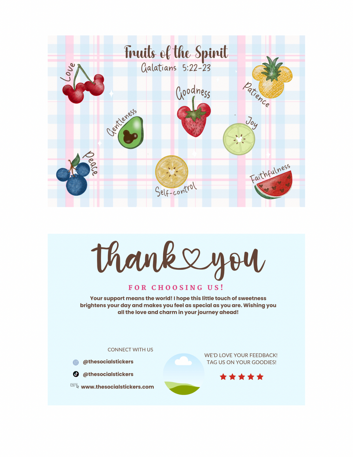 Fruit of the spirit  Thank You Card