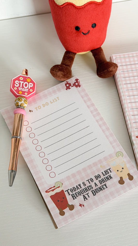 Drinks To Do List Notepad