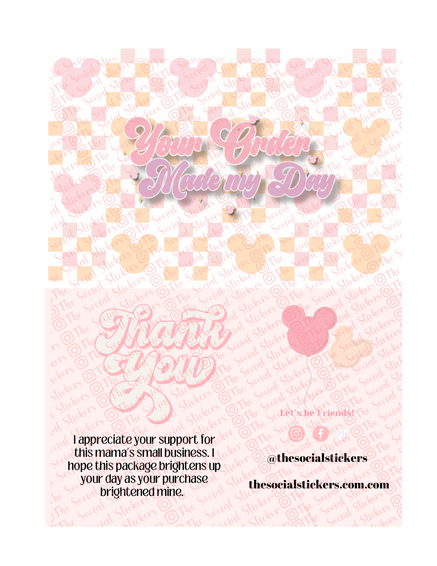 Checkered Mouse Thank You Card