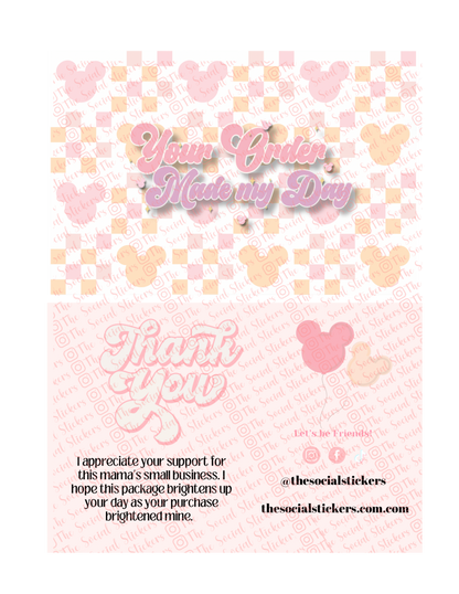 Checkered Mouse Thank You Card