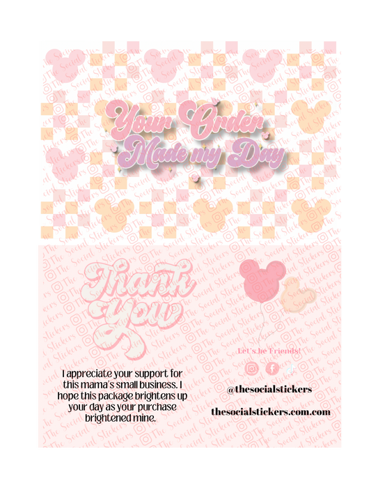 Checkered Mouse Thank You Card