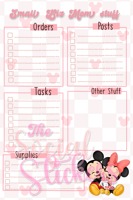 Small Biz Mom Baby mouse Everyday Planner Notepad