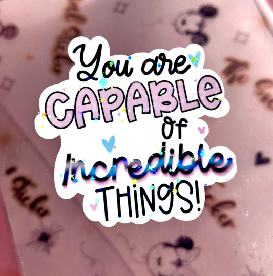 You are Capeable Star Sparkle Sticker