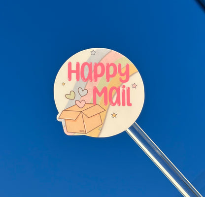 Happy Mail box Packaging Vinyl Stickers