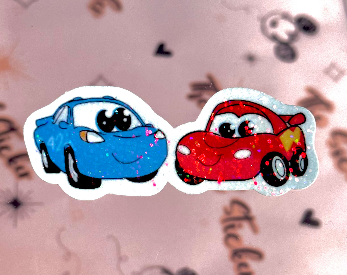 Cars Love Small dot Sparkle Vinyl Sticker